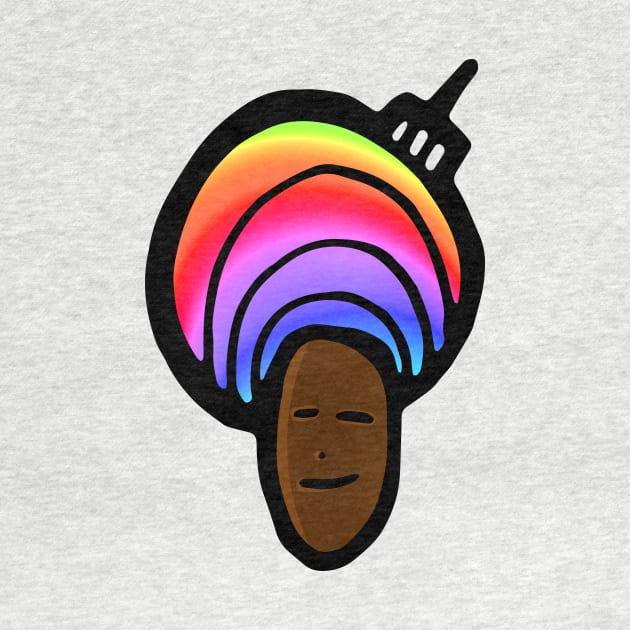 Rainbow Afro Doodle Dude by VANDERVISUALS